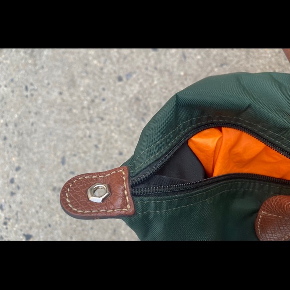 LONGCHAMP FOREST GREEN Tote GORG RARE πED FLAWED - Picture 6 of 16